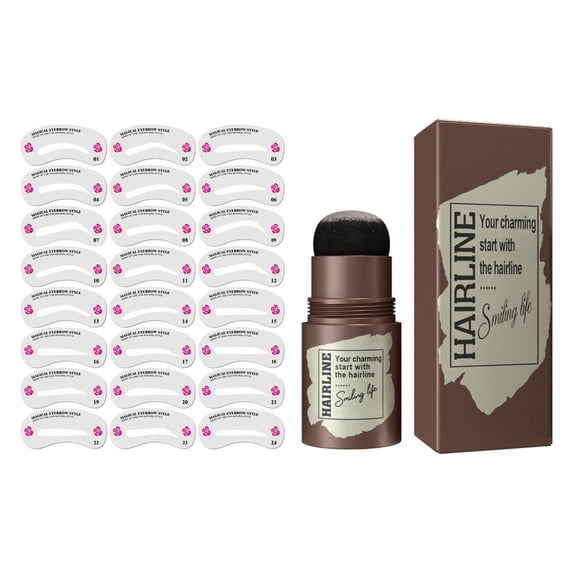 -Eyebrow Stamps Kit 24pcs Blonde Stencils Natural Brow Shaping Tools For Women