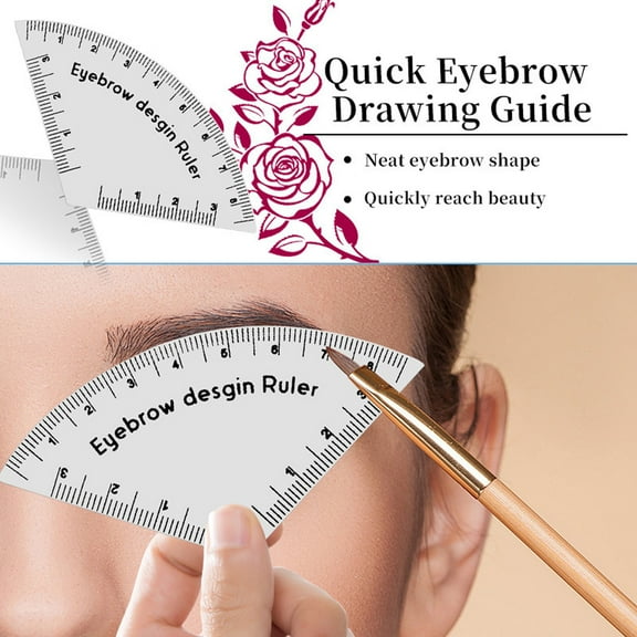 Eyebrow Stencil Ruler, Fast Drawing Eyebrow Guide Template for Microblading and Makeup, Reusable Brow Shaping Tool with Multiple Shapes, Portable Eyebrow Mapping Design Kit