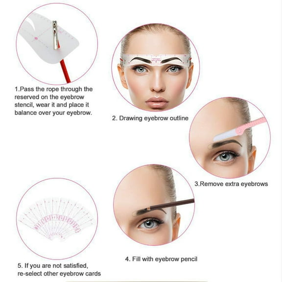Eyebrow Stencil Shaper Kit Reusable Template With Strap