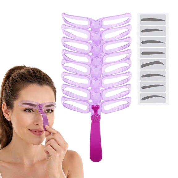 Eyebrow Stencils for Shaping – 8-Style Reusable Brow Template Kit,8 Versatile Brow Shapes From Natural To Bold, Reusable, Washable