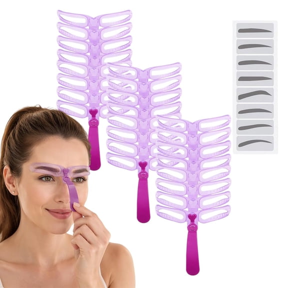 Eyebrow Stencils for Shaping – 8-Style Reusable Brow Template Kit