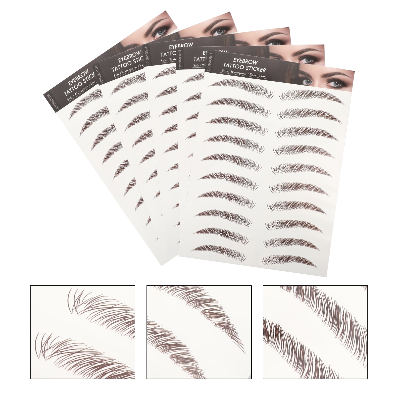 Eyebrow Stickers 5 Sheets Simulation Eyebrows Sticker Fake Eyebrows