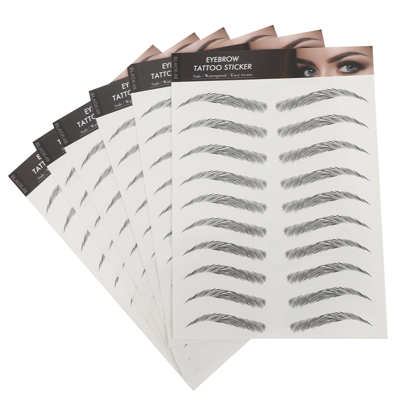 Eyebrow Stickers 6 Sheets 3D Eyebrows Stickers False Eyebrows Tattoos