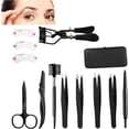thumbnail image 1 of Eyebrow  Suit Kits, Stainless Steel Eyebrow  Utility Tools, Professional Eyebrow Tweezers, Shaping Razor, Pen, Brush, DIY Shape Card for Women 13 count, 1 of 5