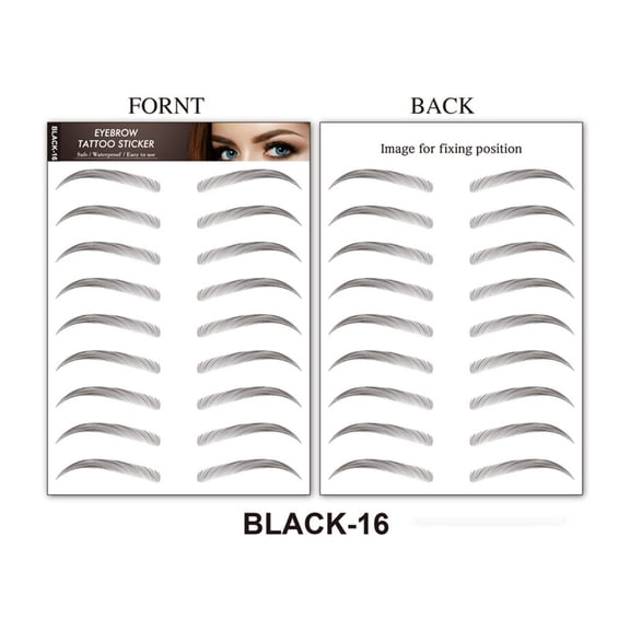 Eyebrow Tattoo Stickers Waterproof Temporary Eyebrow Patches Natural Looking Semi Permanent Eyebrow Makeup for Sparse Brows Easy Application