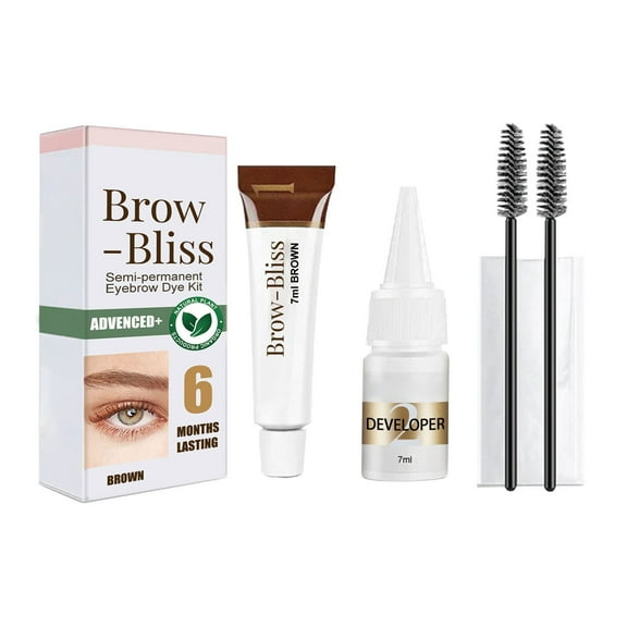 Eyebrow Tint,Lash Tint,Semi-Permanent Eyebrow Tinting Kit,Long Lasting Smudgeproof Liquid Brow Gel,Long Lasting Technology Embracing Nature With Plant-Based 7ml+7ml(Brown)