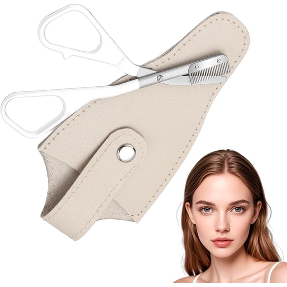 Eyebrow Trimmer Scissor, 2-in-1 Professional Eyebrow Scissors with Comb, Stainless Steel Grooming Makeup Tool for for Women & Men at Home