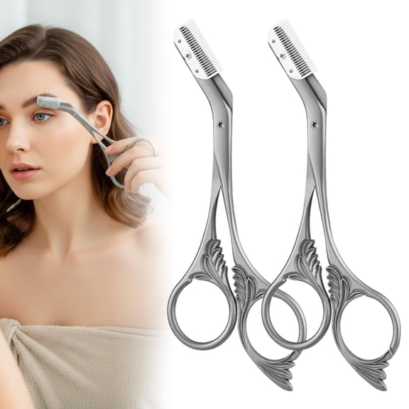 Eyebrow Trimmer Scissor with Comb, Eyebrow Scissors for Women, Stainless Steel Precision Eyebrow Cutter Hair Removal Makeup Tool for Women and Men