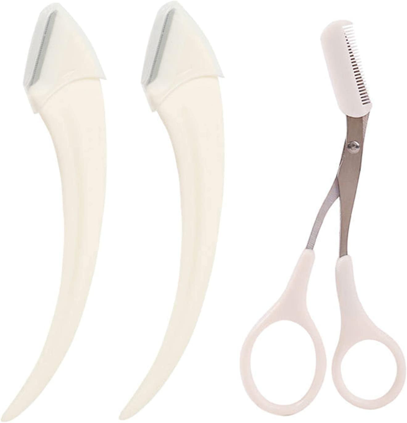 Eyebrow Trimmer Scissors with Comb Combing PP Handle Crescentshaped