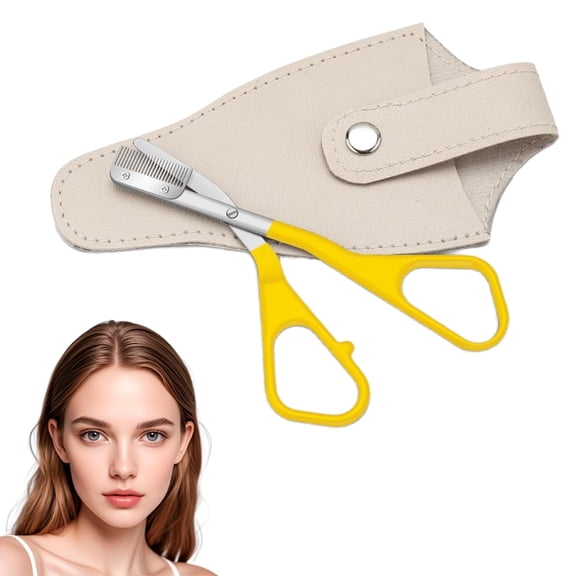 Eyebrow Trimmer Scissors with Comb, Stainless Steel Brow Grooming Tool for Women