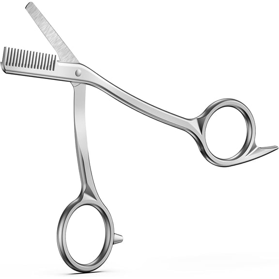 Eyebrow Trimmer Scissors with Combs, Stainless Steel Scissor & Comb in One, Precision Eyebrow Trimming Scissors for Women and Men