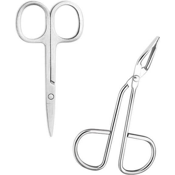 Eyebrow Tweezers 1 Pcs Stainless Steel Curved Beauty Scissors Slant Tip Tweezer Tweezers Hair Plucker Scissor Handle Eyebrow Tweezer for Women and Men