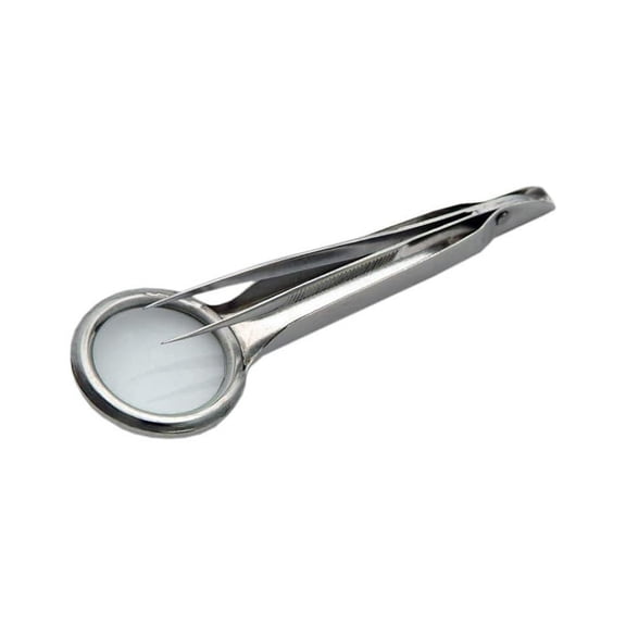 Eyebrow Tweezers Magnify Glass Portable Repairing Loupe Tool for Scientific Jewelry Inspection Stamps Ingrown Hair