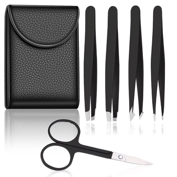 Eyebrow Tweezers Set for Women Men: Professional Stainless Steel Tweezers for Facial Hair and Ingrown Hair Removal