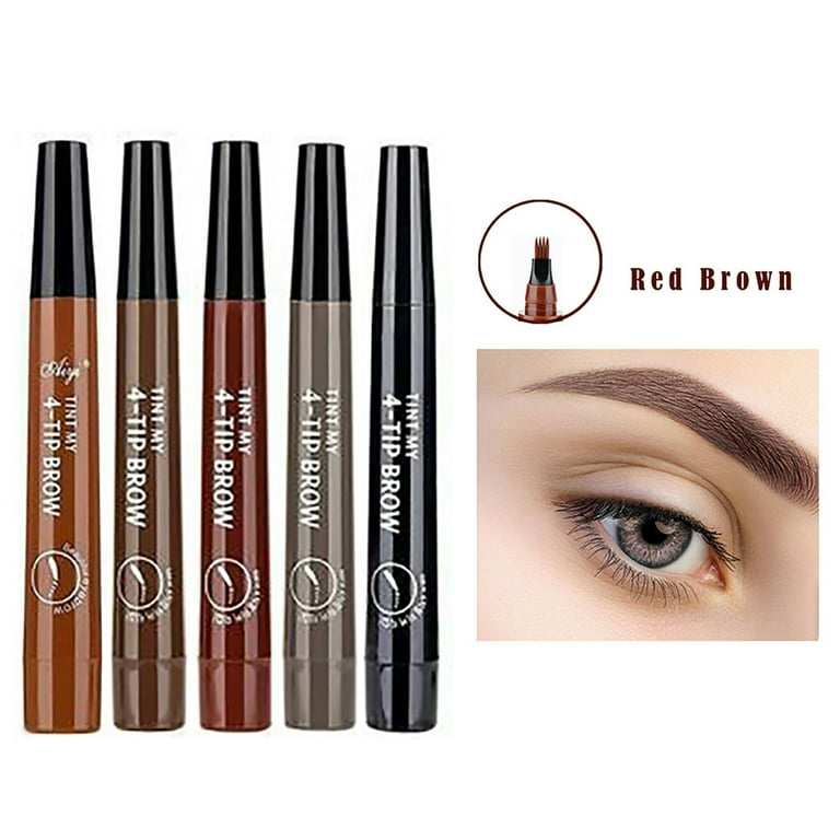 Eyebrow pen Microblading Eyebrow Pencil Waterproof Fork 6 Tips Eyebrow Tattoo Tat Brow Long Last Red Dish Brown