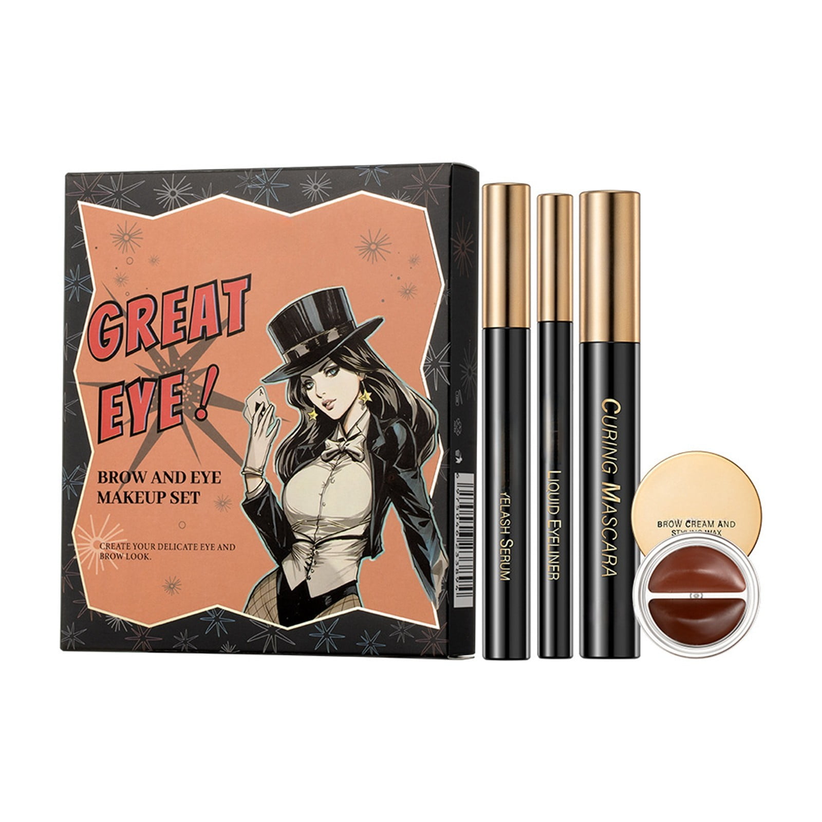 Eyebrows And Eyes Cosmetics Set Sweatproof Not Easy To Take Off Long Lasting Natural Three Eye