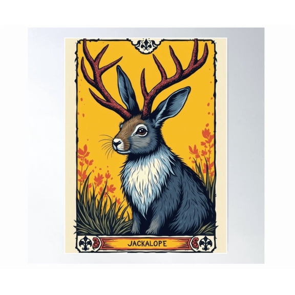 Eyed Jackalope Poster Wall Art Modern Wall Decor For Living Room Bedroom Home Decor Office Wall Art
