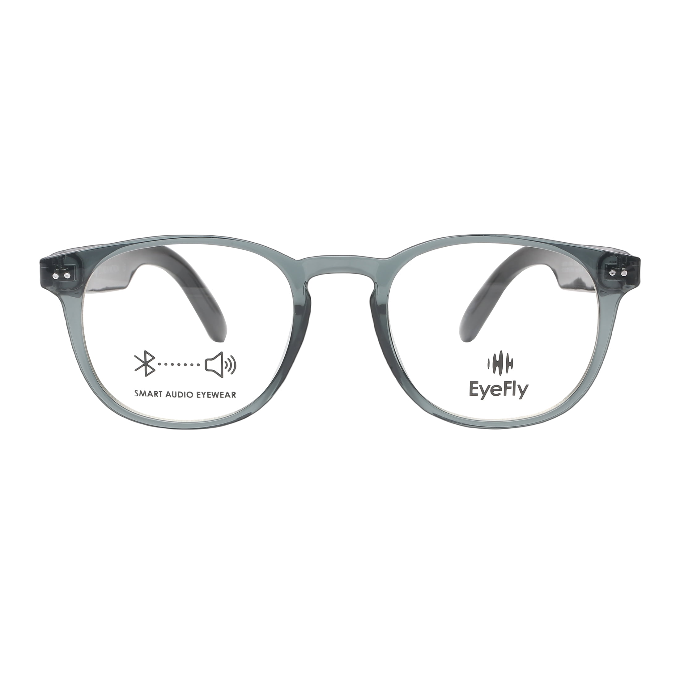 Eyefly Melody Prescription Ready Bluetooth Rechargeable Unisex Eyeglasses, Blue Crystal, Includes Case