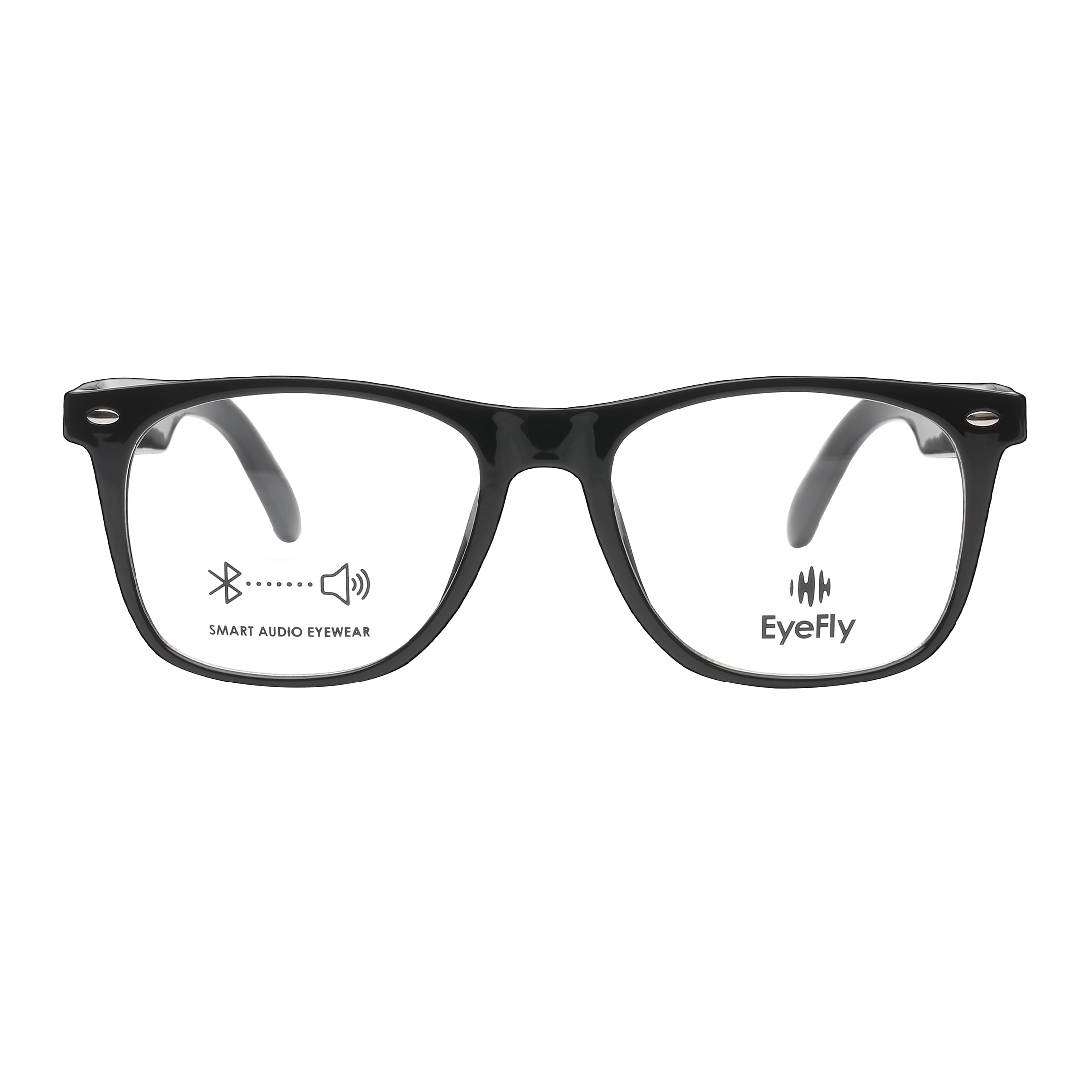 Eyefly Stream Prescription Ready Bluetooth Rechargeable Unisex Eyeglasses,Black, Includes Case