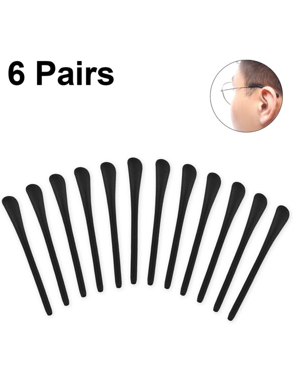 Eyeglass End Tips Anti-Slip Silicone Ear Sock Pieces Tube Sleeve Eyewear Soft Replacement Temple Arms for Flat Thin Wired Eyeglass Sunglasses Legs Round End Tips