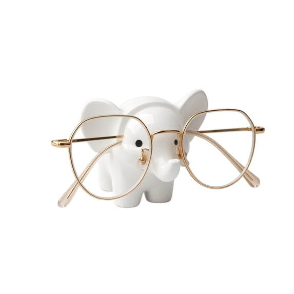 Eyeglass Holder Stand Cute Elephant Figurine for Desk, Cute Office Desk Decor for Women, Unique Housewarming Birthday Gift One Size