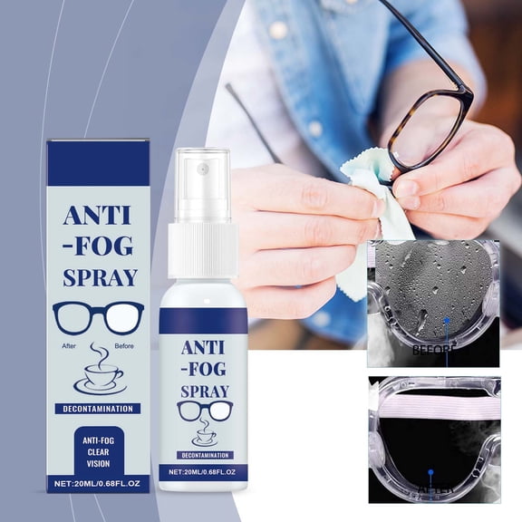 Eyeglass Lens Defogger Spray for Fog-Free Vision Portable Anti-Fog Cleaner for Glasses and Goggles