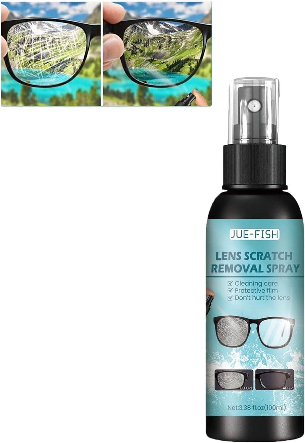 Eyeglass Lens Scratch Removal Spray, 100ml Eyeglass Windshield Glass