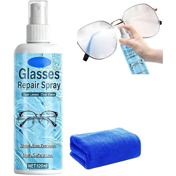 Eyeglass Lens Scratch Remover Spray, Minor Lens Repair Cleaner Liquid, Multipurpose Cleaning Spray for Eyeglasses, Sunglasses, Camera Lens, Phone, Tablet & Laptop Screens (1)
