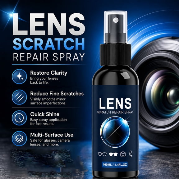 Eyeglass Lens Scratch Repair Spray, Optical Surface Polish and Care Solution, Household Cleaning Product for Kitchen, Bathroom, Laundry Room, Furniture, Floors and Everyday Home Care
