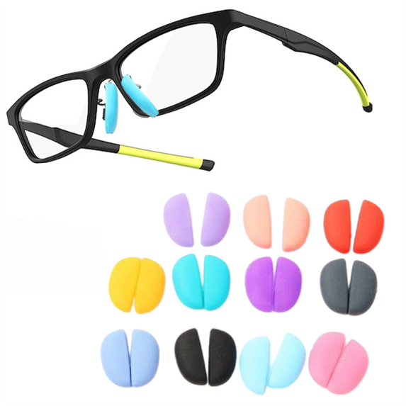 Eyeglass Nose Pads, 10 Assorted Colors, 10 Pairs - 10 Pairs Eyeglasses Nose Pads Anti Nose Pads Silicone Nose Pads Glasses Nose Pads, Easter Mother'S Day Gift Makeup Organizers