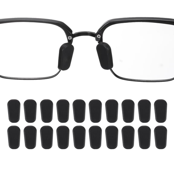 Eyeglass Nose Pad Silicone Anti-Slip Glasses Nose Grip, Slip-on Glasses Nose Pads for Plastic Frames Glasses Sunglasses Black 10