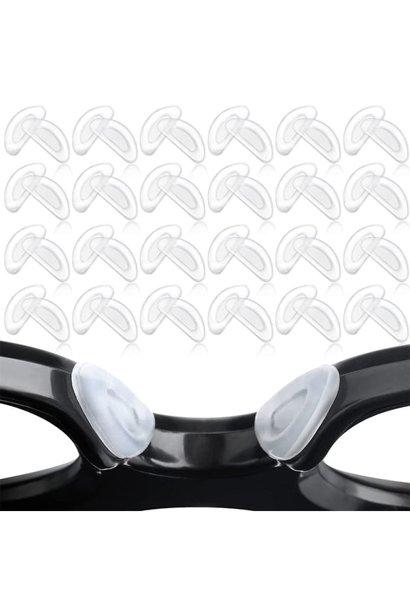 Eyeglass Nose Pads, Soft Silicone Adhesive Air Chamber Glasses Nose Pads, Casewin 1mm Nose Pads for Plastic Frames, 20 Pairs (Clear)