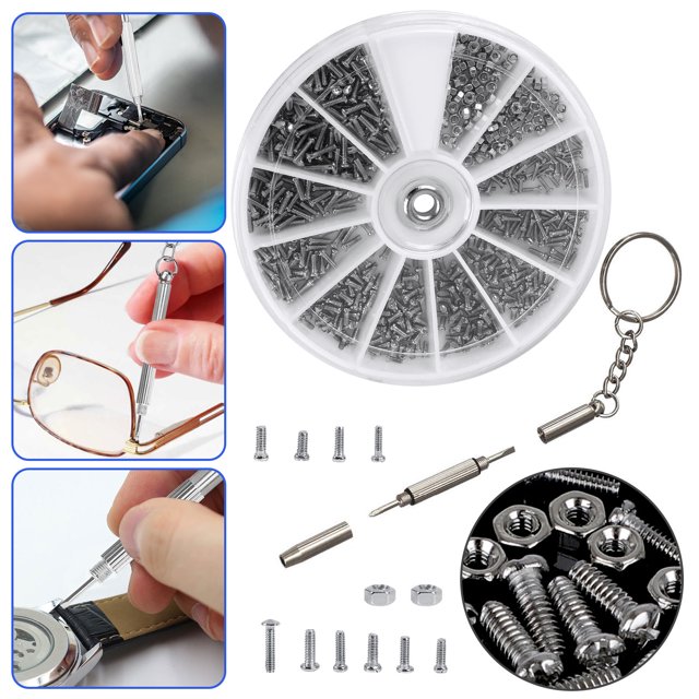 Eyeglass Repair Kit, EEEkit Micro Sunglass Repair Kit with Stainless Steel Tiny Screws Nut