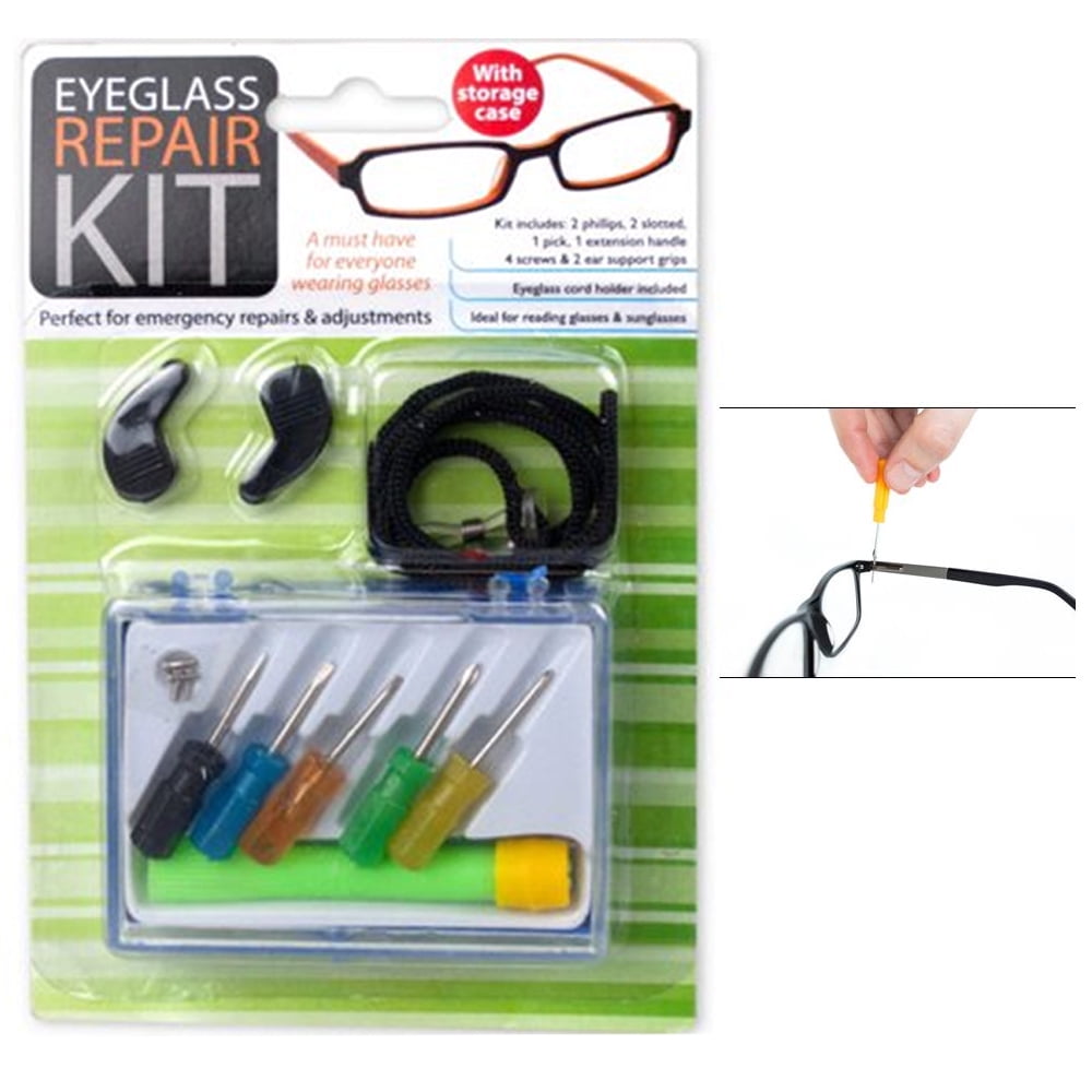 1 Set glasses repair tool Eyeglass Repair Kit Nose Pads Screws Ear Grips