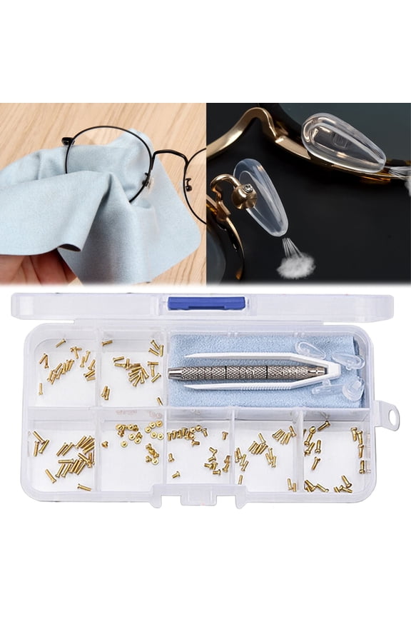 Eyeglass Repair Kit, Tiny Screws Set with Screwdriver & Tweezer - Multi-Functional Repair Tools for Eyeglasses, Sunglasses, Watches