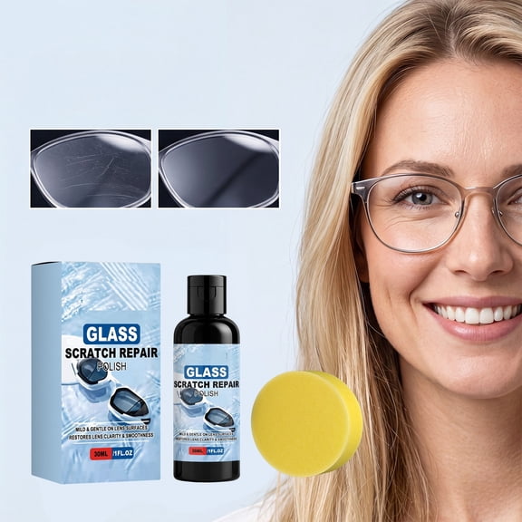Eyeglass Scratch Remover,Fast Action Glass Scratch Repair,Scratch Remover For Eyeglasses,Eye Glass Scratch Remover,Effectively Restore The Surface Of All Types Of Glasses,45ml (Light blue)