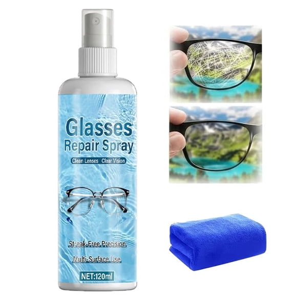 Eyeglass Scratch Remover Spray,complimentary Towel Is Included To Improve Eyesight.