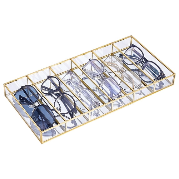 Eyeglass Storage Display Case 6 Grids Rectangle Glass Sunglass ...