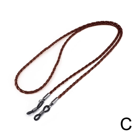 Eyeglass Strap Chains, Eyeglasses Strap for Men Women, Leather Glasses Holder Around Neck Chains Straps, Multicolor PU Leather Glasses Lanyard for Mom Grandma