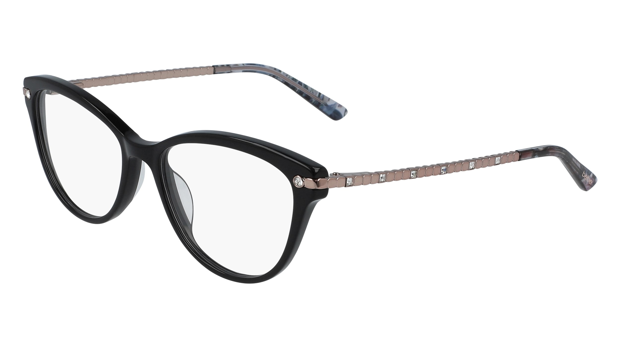 Bebe BB5181 001 Men's Jet Rectangular Plastic Frame Eyeglasses