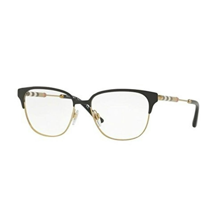 Burberry BE 1313Q Metal Unisex Square Eyeglasses Black Light Gold 53mm Adult