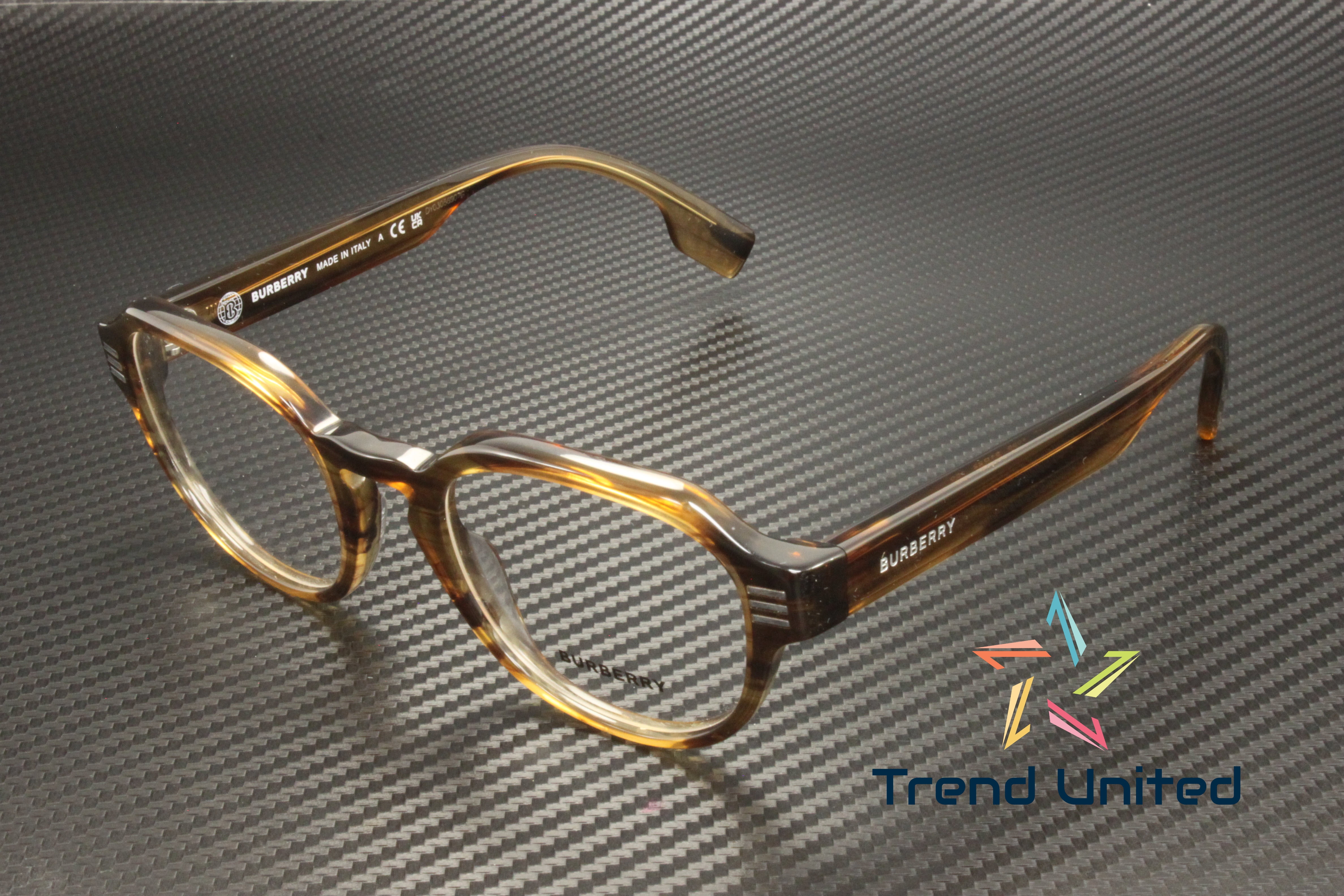 NEW BURBERRY BE2386 4096 BROWN STRIPED AUTHENTIC UNISEX EYEGLASSES FRAME Eyeglasses Burberry BE 2386 4096 Striped Brown - Walmart.com main image 2