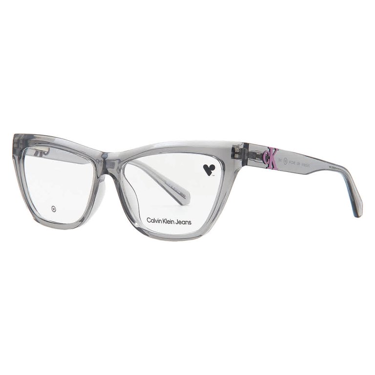 Clavin Klein Glasses Glass Frames Black Silver Cateye Calvin Klein CK19706 074 Eyeglasses Cat Eye Black Gray Full  main image 3