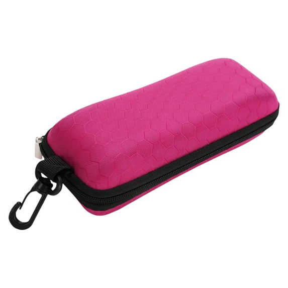Eyeglasses Case,Sunglasses Sunglasses Zipper Glasses Case,Shockproof Hard EVA Shell Dual Sunglasses Organizer with Zipper and Hanging Hook, Travel Glasses Storage Case for Men and Women(Z2-Pink)