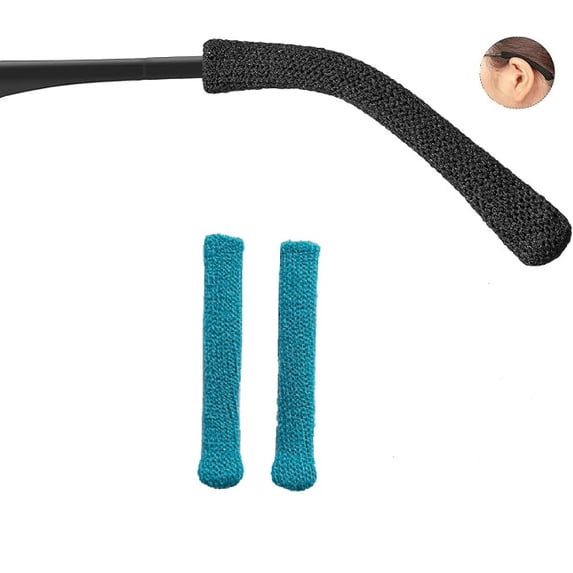 Eyeglasses Ear Cushions, Soft Knitted Cotton Non-Slip Glasses Leg Covers and Arm Pads for Eyeglasses, Eyewear Accessories for Comfort, Anti-Slip Glasses Sleeves for Men and Women