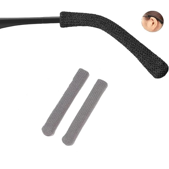 Eyeglasses Ear Cushions, Soft Knitted Cotton Non-Slip Glasses Leg Covers and Arm Pads for Eyeglasses, Eyewear Accessories for Comfort, Anti-Slip Glasses Sleeves for Men and Women