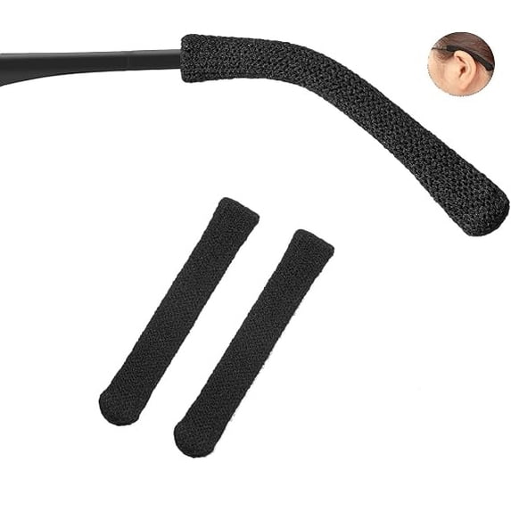 Eyeglasses Ear Cushions, Soft Knitted Cotton Non-Slip Glasses Leg Covers and Arm Pads for Eyeglasses, Eyewear Accessories for Comfort, Anti-Slip Glasses Sleeves for Men and Women