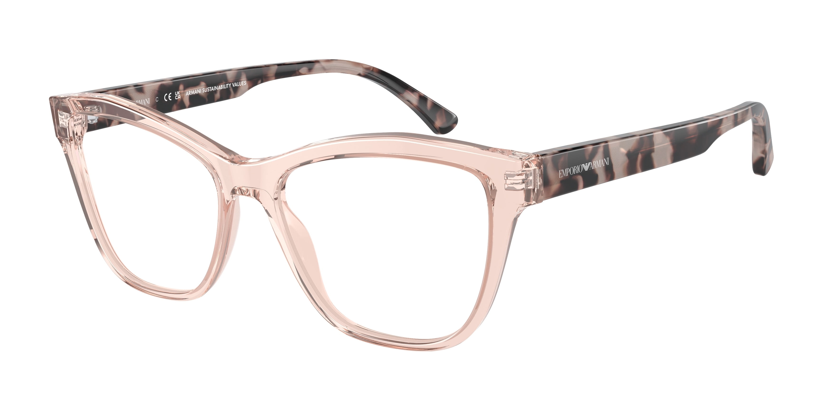 Eyeglasses Emporio Armani EA 3193 5544 Shiny Transparent Pink