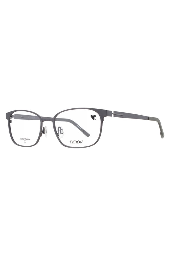 Demo With Dark Grey Magnetic Clip-On Rectangular Unisex Eyeglasses FLX1008MAG-SET 033 56