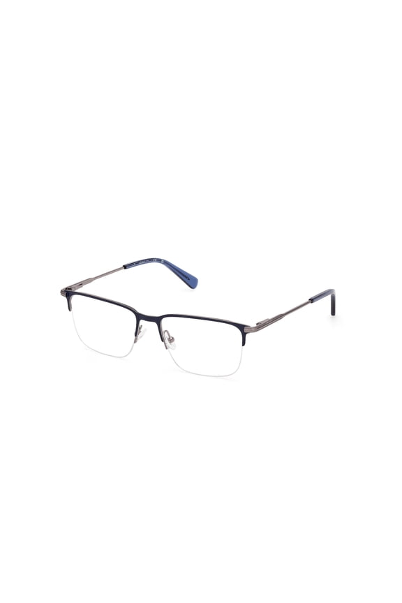 GA50053 091 53mm Rectangle Eyeglasses Men's Matte Blue